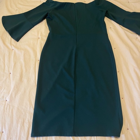 Off-the-shoulder green midi cocktail/semi-formal H&M dress 👗 - Picture 3 of 9